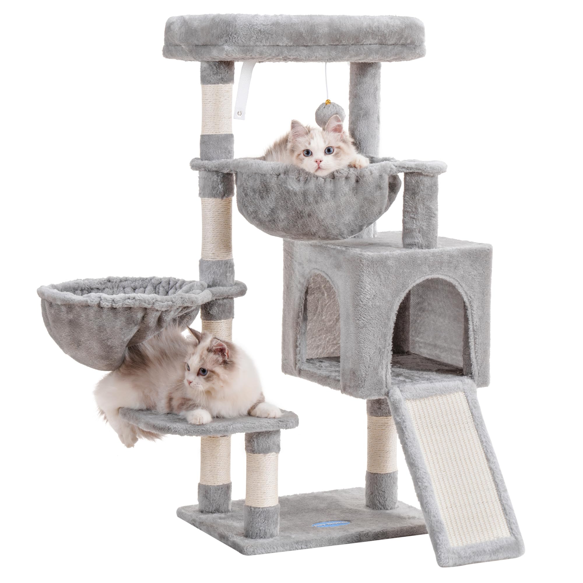 Cat Tree, Cat Tower for Indoor Cats, Cat House with Large Padded Bed, Cozy Condo