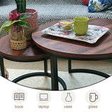 Nesting Coffee Table Rustic Brown 2 Sets for Small Place