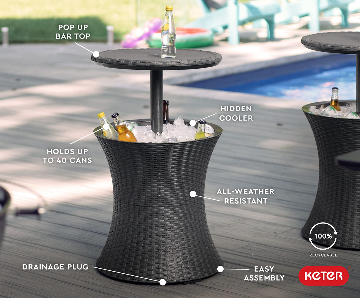 Pacific Cool Bar Outdoor Patio Furniture and Hot Tub Side Table