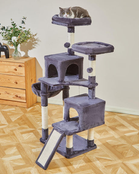 56.3-Inch Cat Tree, Cat Tower with Scratching Posts