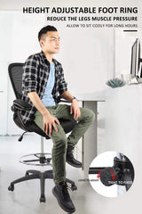 High-Back Mesh Ergonomic Drafting Chair