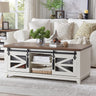 48'' Coffee Table with Storage & Sliding Barn Doors