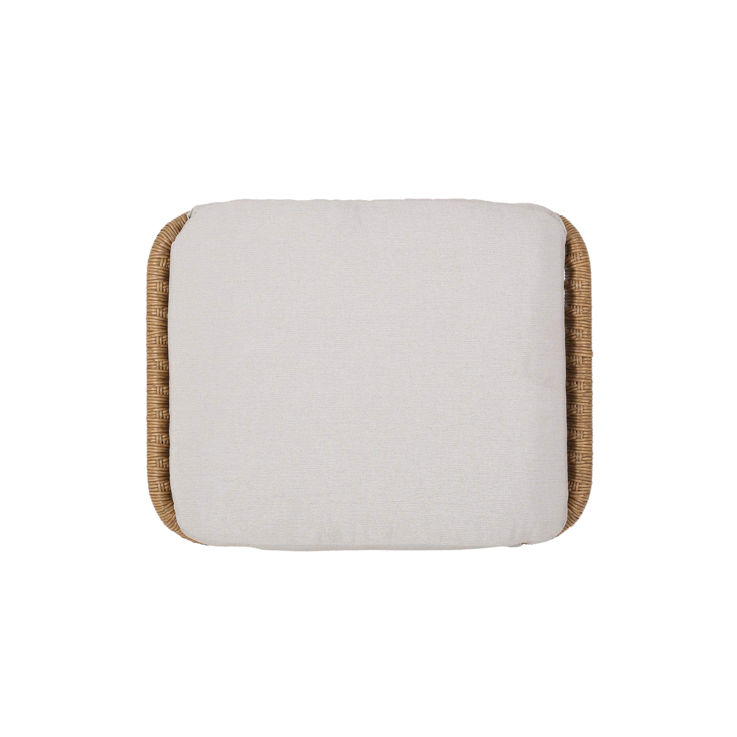 Gloria Outdoor Wicker Ottoman (Set of 2), Light Brown, Beige, and Black