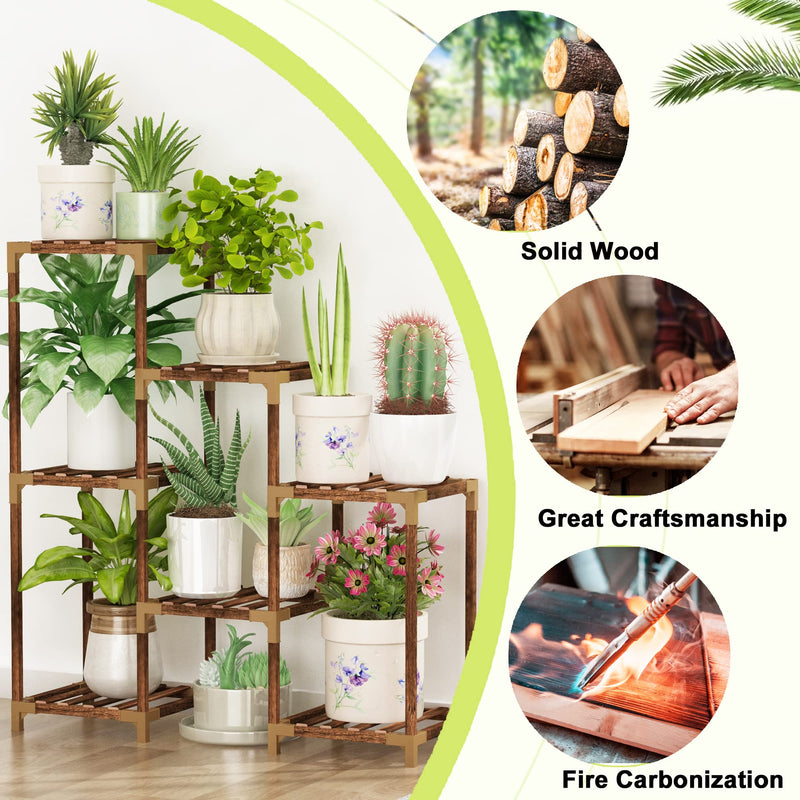 Plant Stand Indoor Outdoor, Corner Plant Shelf Rack for Multiple Plants