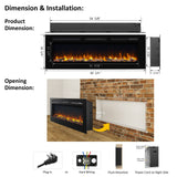 Alice 60 Inches Recessed Electric Fireplace