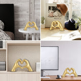 Golden Gesture Decoration, Love Finger Statue Modern, Modern Art Sculpture