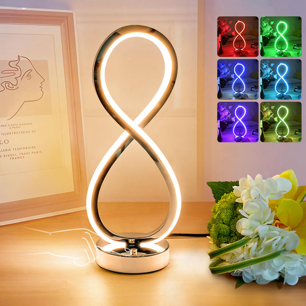 Modern Spiral RGB Table Lamp, 10 Lighting Modes Dimmable LED Lamp