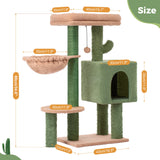 Cactus Cat Tree 34 Inches Cute Cat Tower with Padded