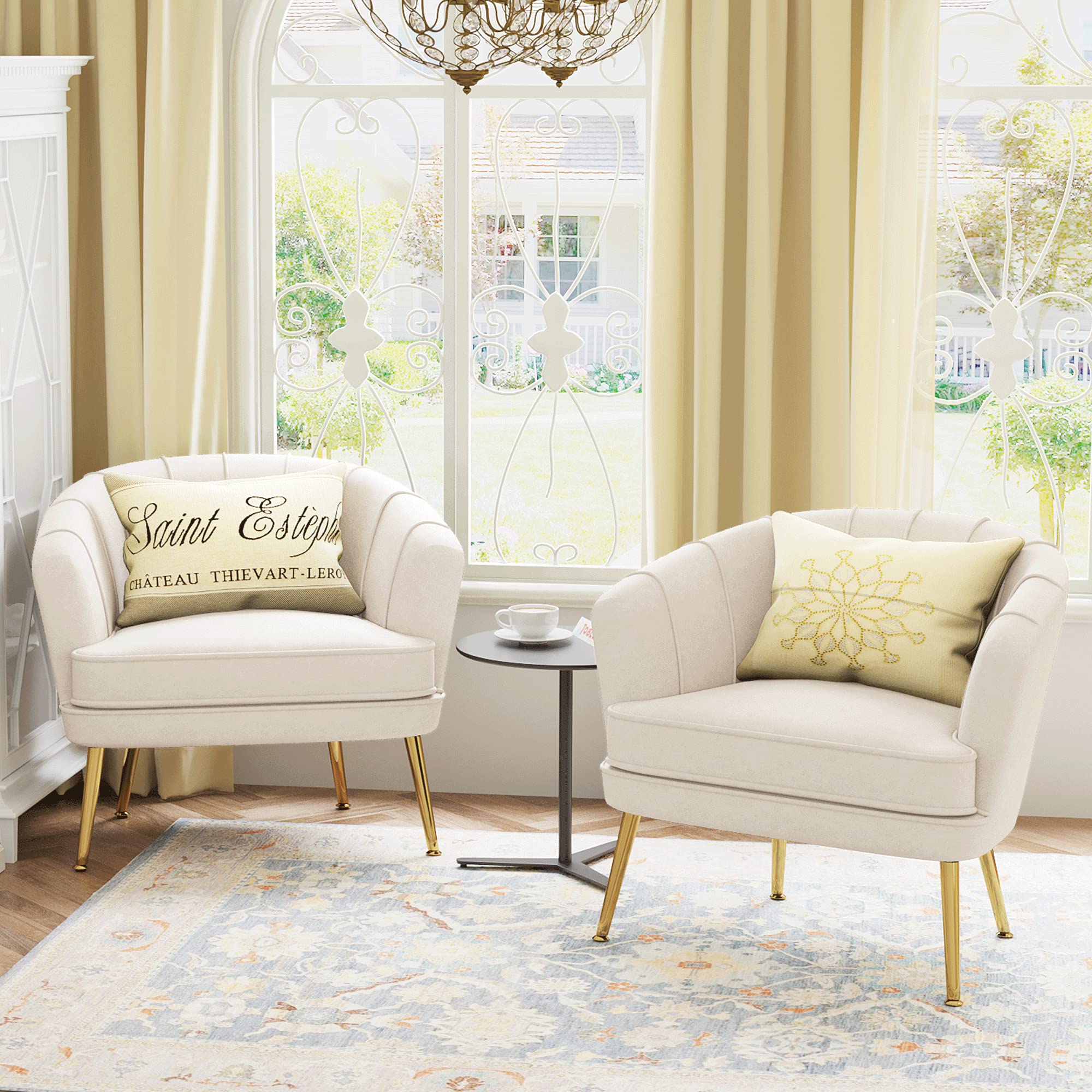 Velvet Accent Chair, Upholstered Modern Single Sofa Side Chair