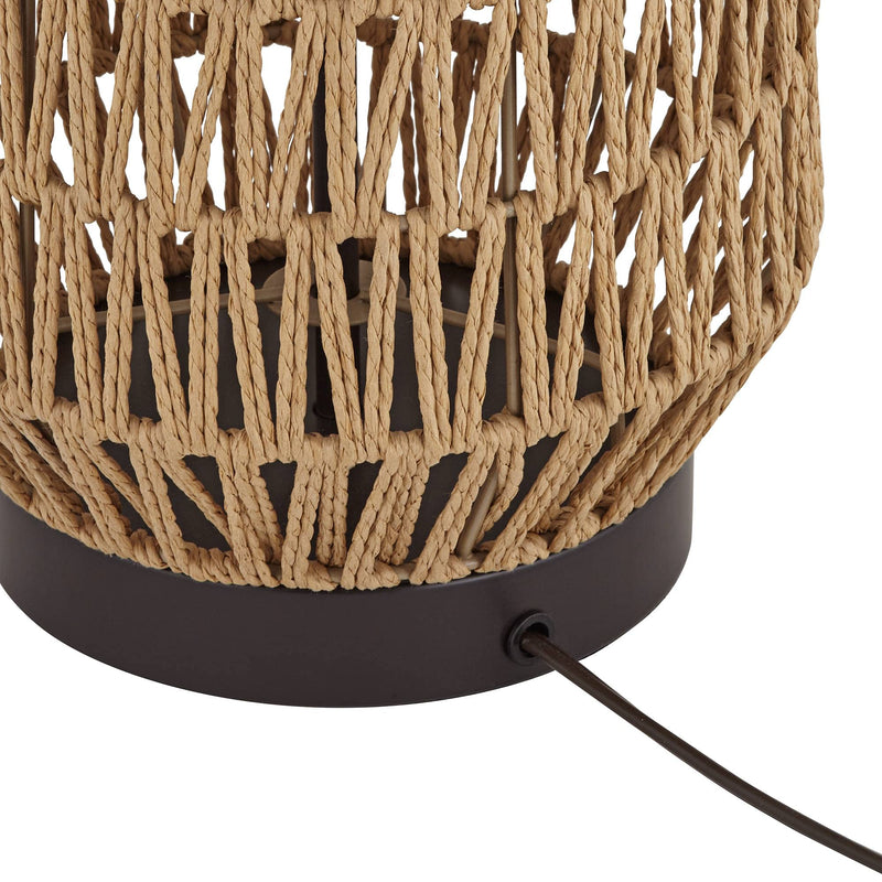 San Carlos Coastal Modern Table Lamp 29" Tall Natural Rattan Wicker Br