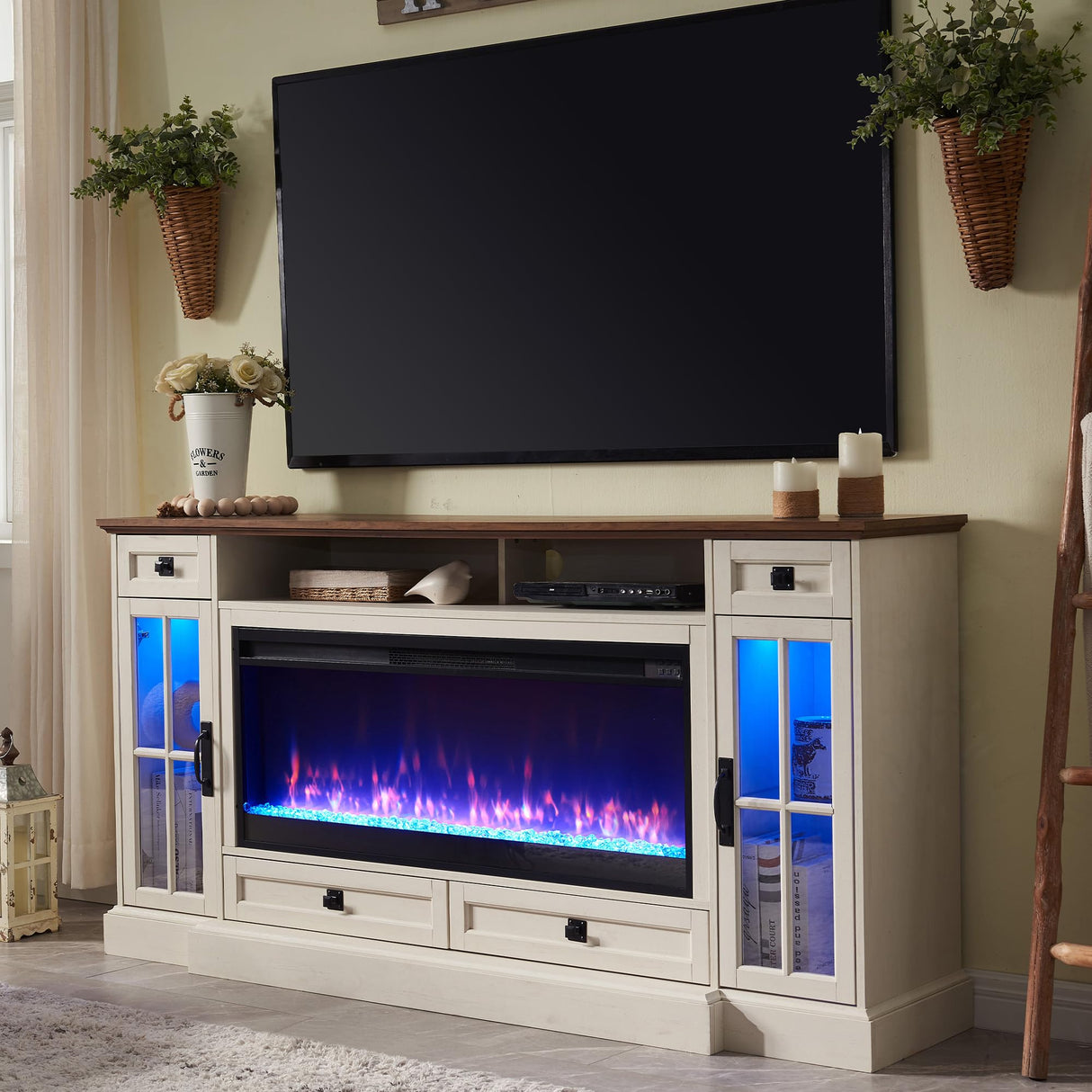 Farmhouse Entertainment Center with 42 Fireplace