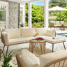 3 Pieces Patio Furniture Set, Outdoor Wicker Conversation Sectional L-Shaped Sofa