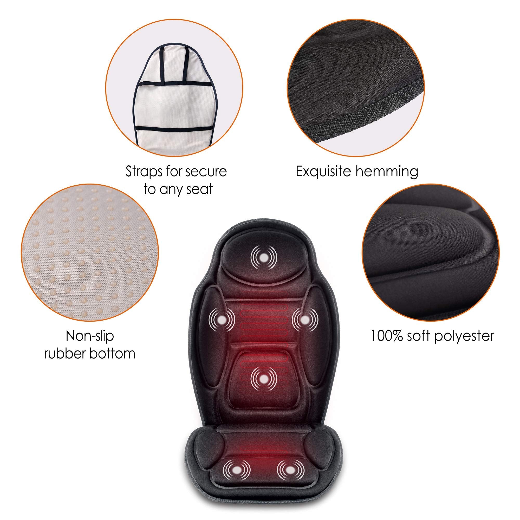 VibeRelief Heated Vibration Massage Seat Cushion – Custom Zones, Safe Heat & 6 Motors