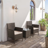 Patio Furniture Set 3 Pieces All-Weather Rattan Outdoor Furniture Patio Chairs