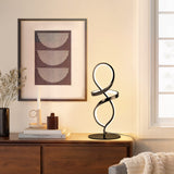 Modern Table Lamp, LED Spiral Lamp, Black Bedside Lamp with Stepless Dimming Switch