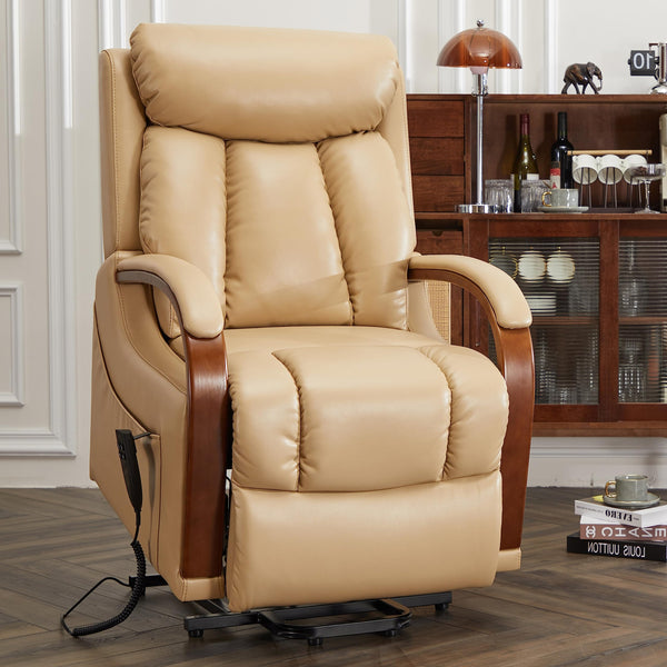 Small Lift Chair Recliners with Massage and Heat, Dual Motor Power Lift Sofa with Infinite Adjust for Back and Footrest