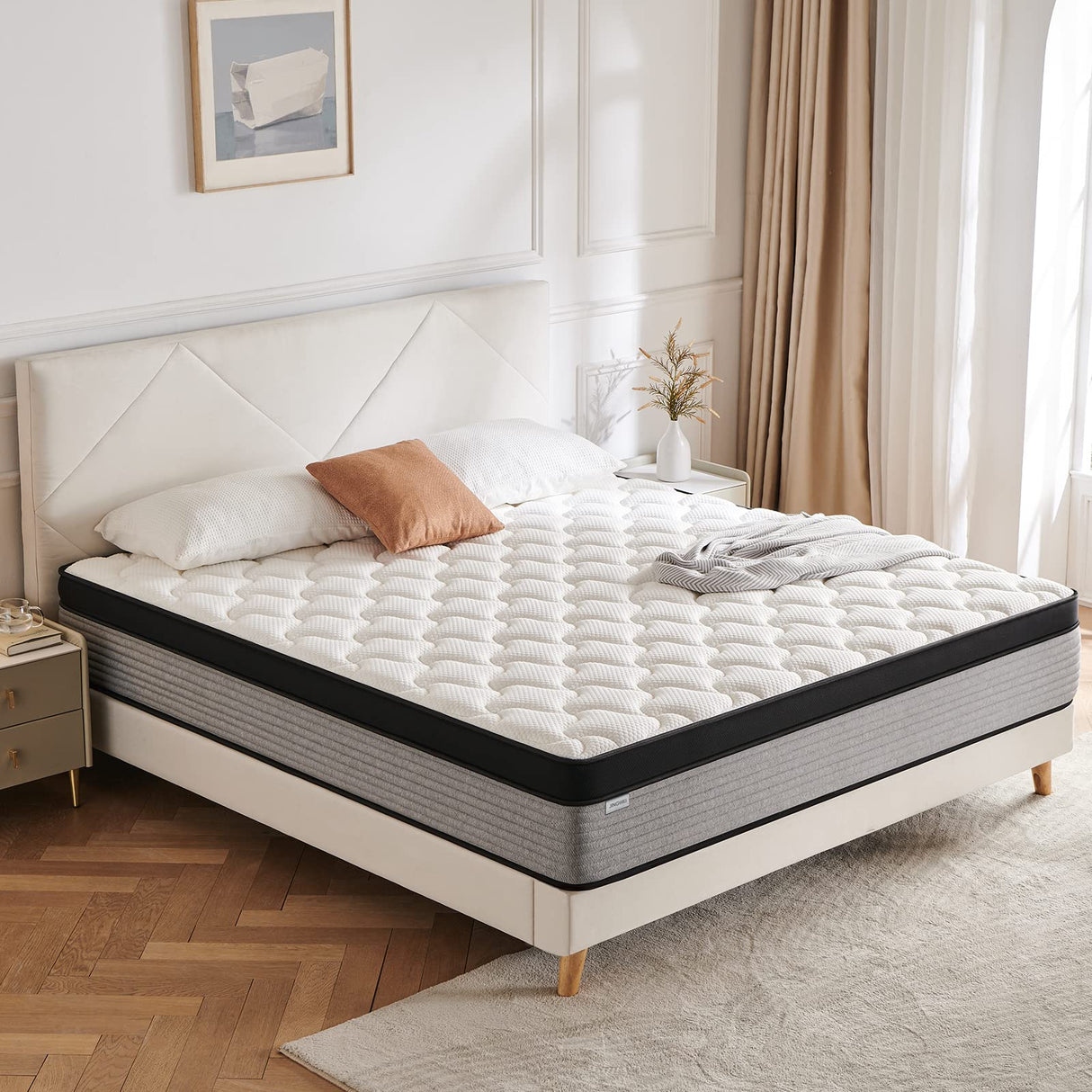 King Mattress, 12 Inch Innerspring Hybrid Mattress in a Box