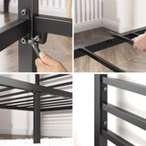 Patricia Black Metal Canopy Platform Bed Frame, Mattress Foundation with Steel Slat Support