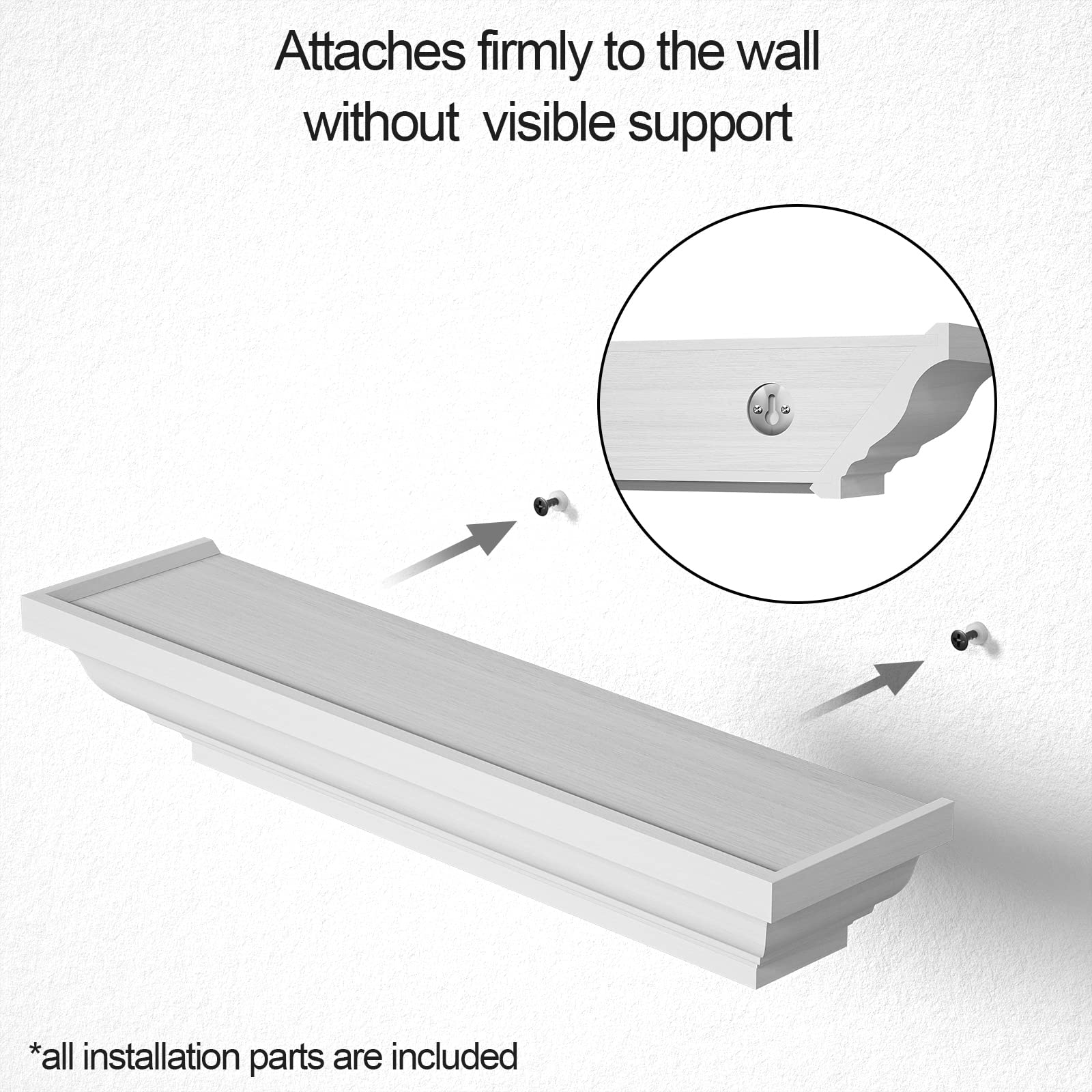 Floating Shelves White, Wood Shelves Rustic Shelves for Wall Storage