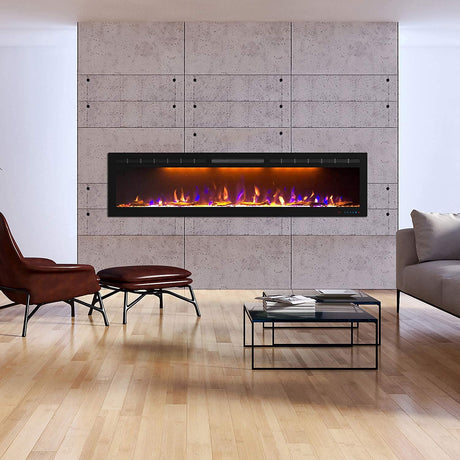 72 inch Electric Fireplace  Ultra Slim Frame