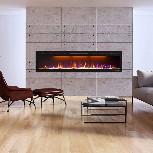 72 inch Electric Fireplace  Ultra Slim Frame