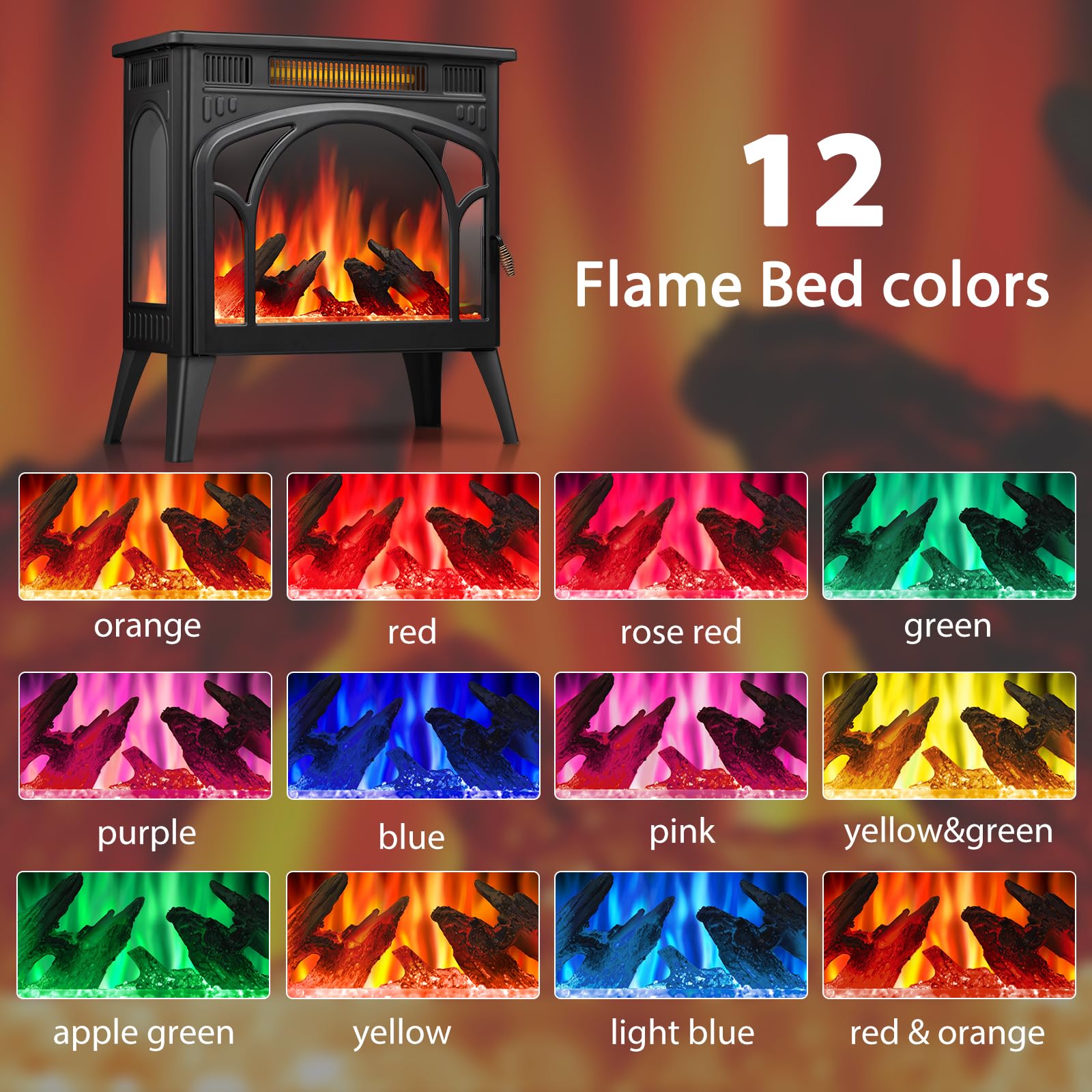 Electric Fireplace Heater Portable Electric Fireplace Stove