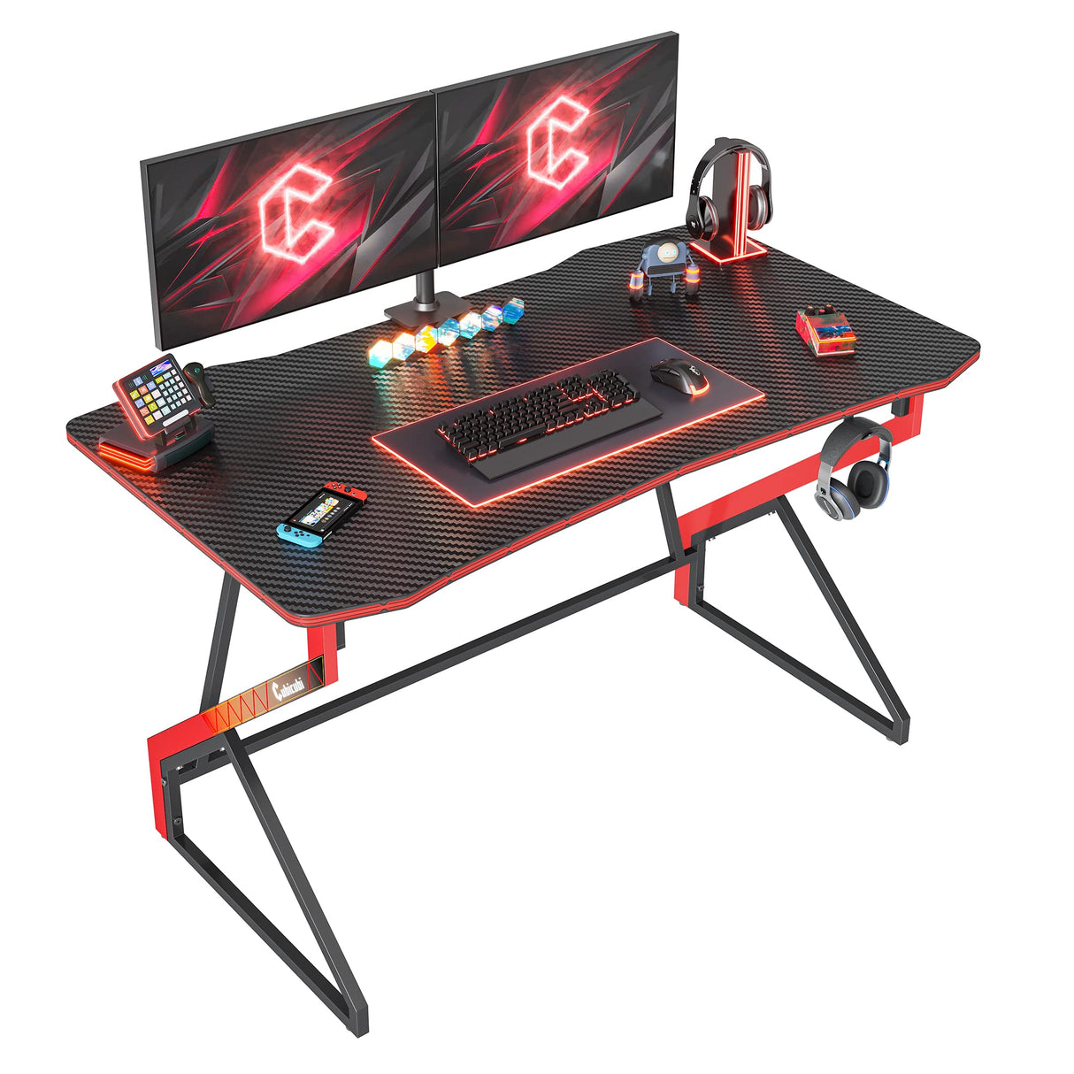 Simple Gaming Desk Z Shaped 40 inch Gamer Workstation, Home Computer