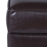 Leatherette Tufted Square Storage Ottoman with Hinged Lid