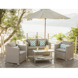 4-Piece Patio Furniture Sectional Sofa All-Weather Outdoor Wicker Conversation Set