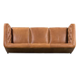 Essex Leather Couch – 89-Inch Leather Sofa with Tufted Back - Full Grain Leather