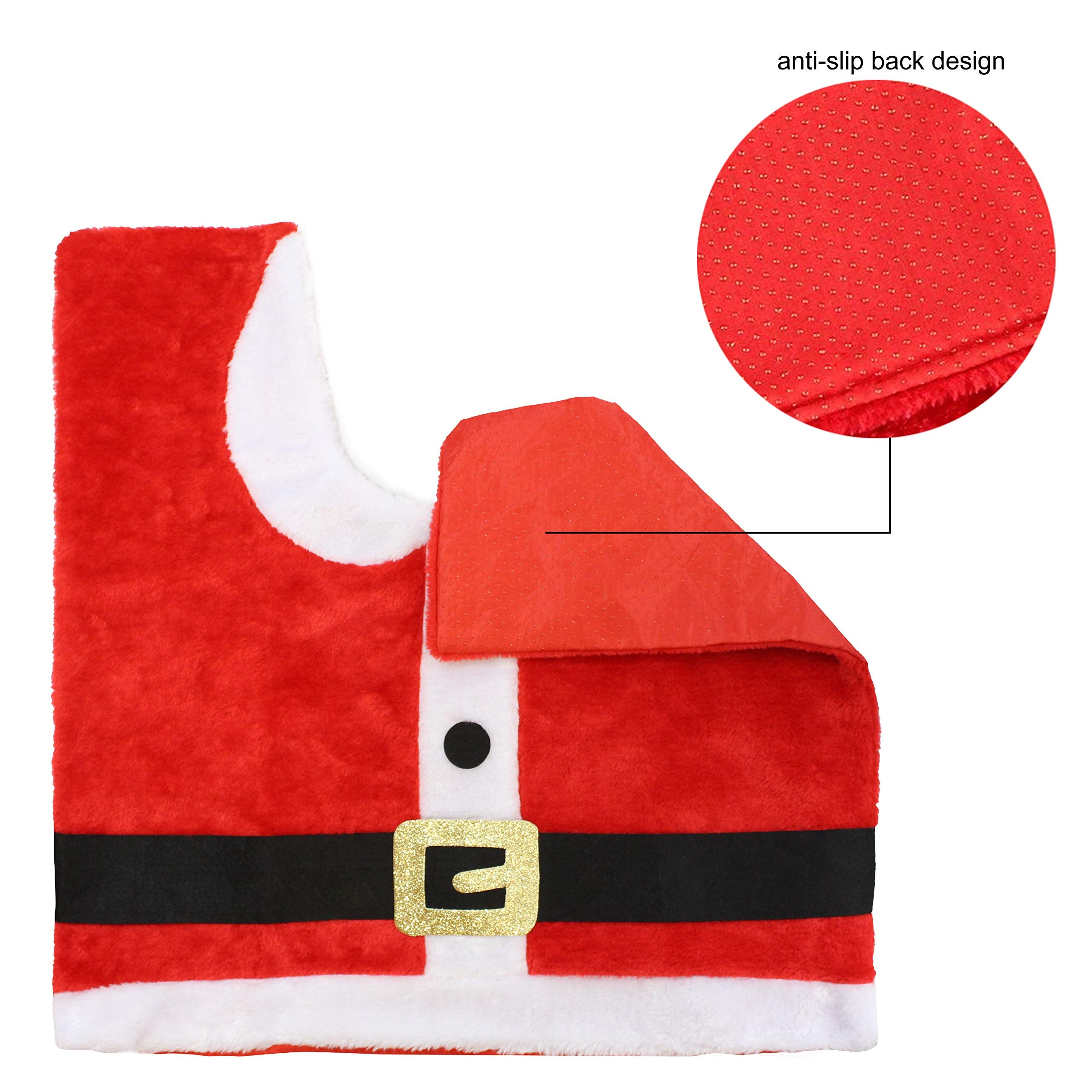 5 Pieces Christmas Theme Bathroom Decoration Set w/Toilet Seat Cover
