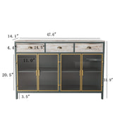 Home Furniture Series Modern Sideboard Storage with 4 Glass Doors