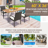 Patio Acacia Wood Dining Table for 6 Persons