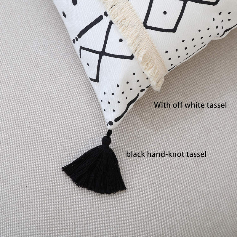 Boho Throw Pillow Covers 18 x 18 Set of 4 - Modern Stripe Geometric Farmhouse Decorative Pillow Cover Sets for Pillows