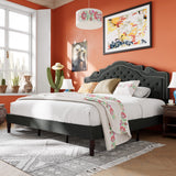 King Size Platfrom Bed Frame with Adjustable Headboard/Fabric Upholstered