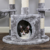 Cat Tree Round Cat Tower with Scratching Posts Cat Condo Pet Play House Cozy Basket