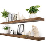 Rustic Floating Shelves 60 inch Long 8 "deep Set of 2, Heavy Duty Wood Wall Mounted Shelves