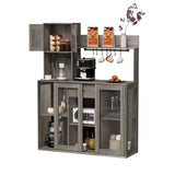 Sideboard Buffet Cabinet, Coffee Bar, Modern Wood Glass-Buffet