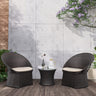 3 Pieces Patio Furniture Set, Outdoor Wicker Bistro Set