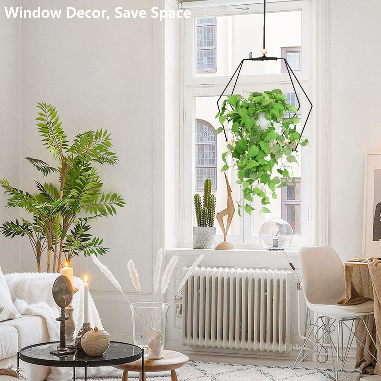 Plant Hanger with Wood Base