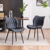 Dining Chairs Set of 2, Upholstered Faux Leather Kitchen & Dining Room Chairs