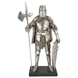 QS29041 Medieval Nuremberg Castle Gothic Knight Statue, Silver