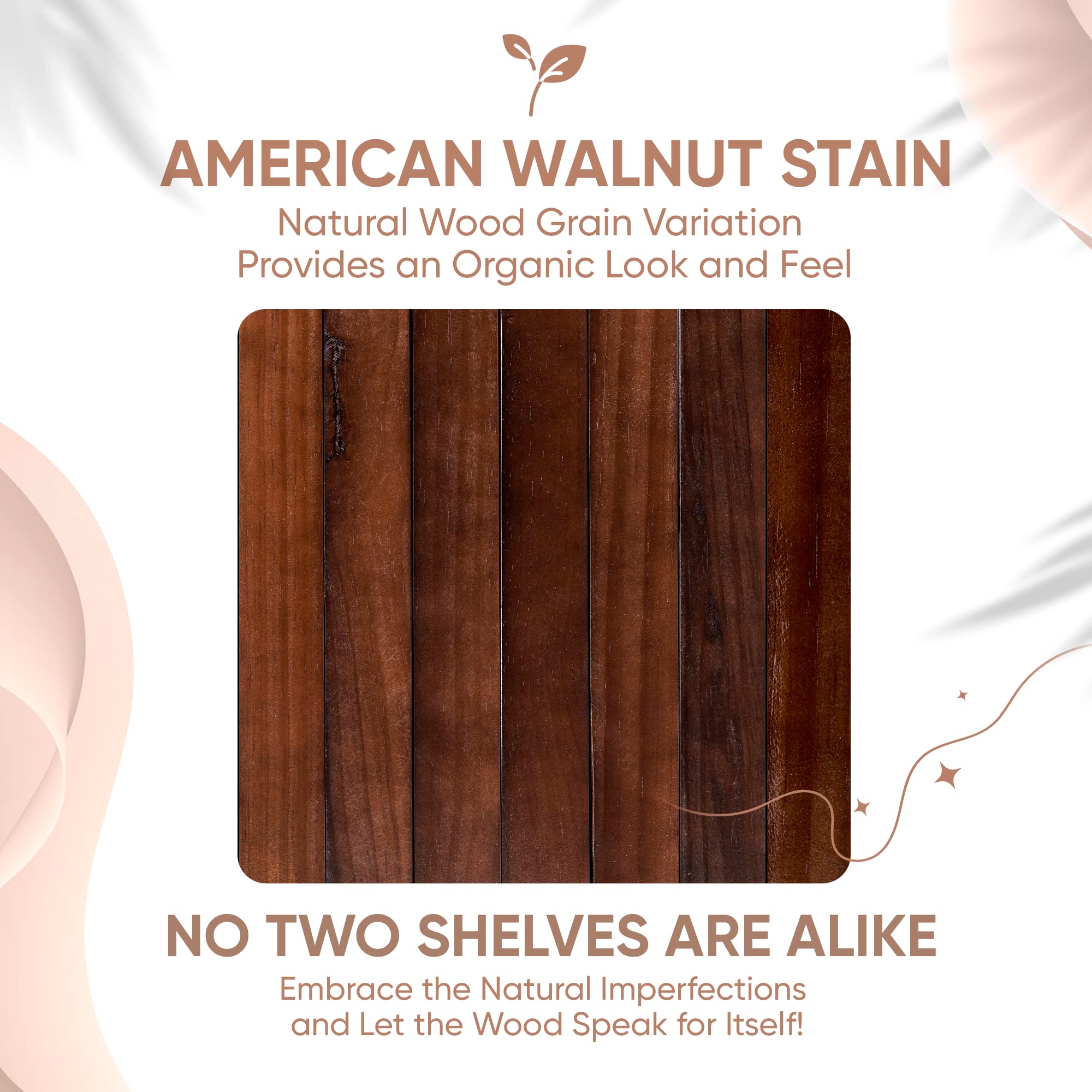 Rustic Farmhouse Floating Shelves - Bathroom Wooden Shelves for Wall Mounted