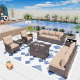 11 Pieces Patio Furniture Set with 2 Swivel Chairs Patio Furniture Outdoor Sectional Sofas