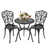 3 Piece Outdoor Bistro Table Set, Weather Cast Aluminum Patio Bistro Set