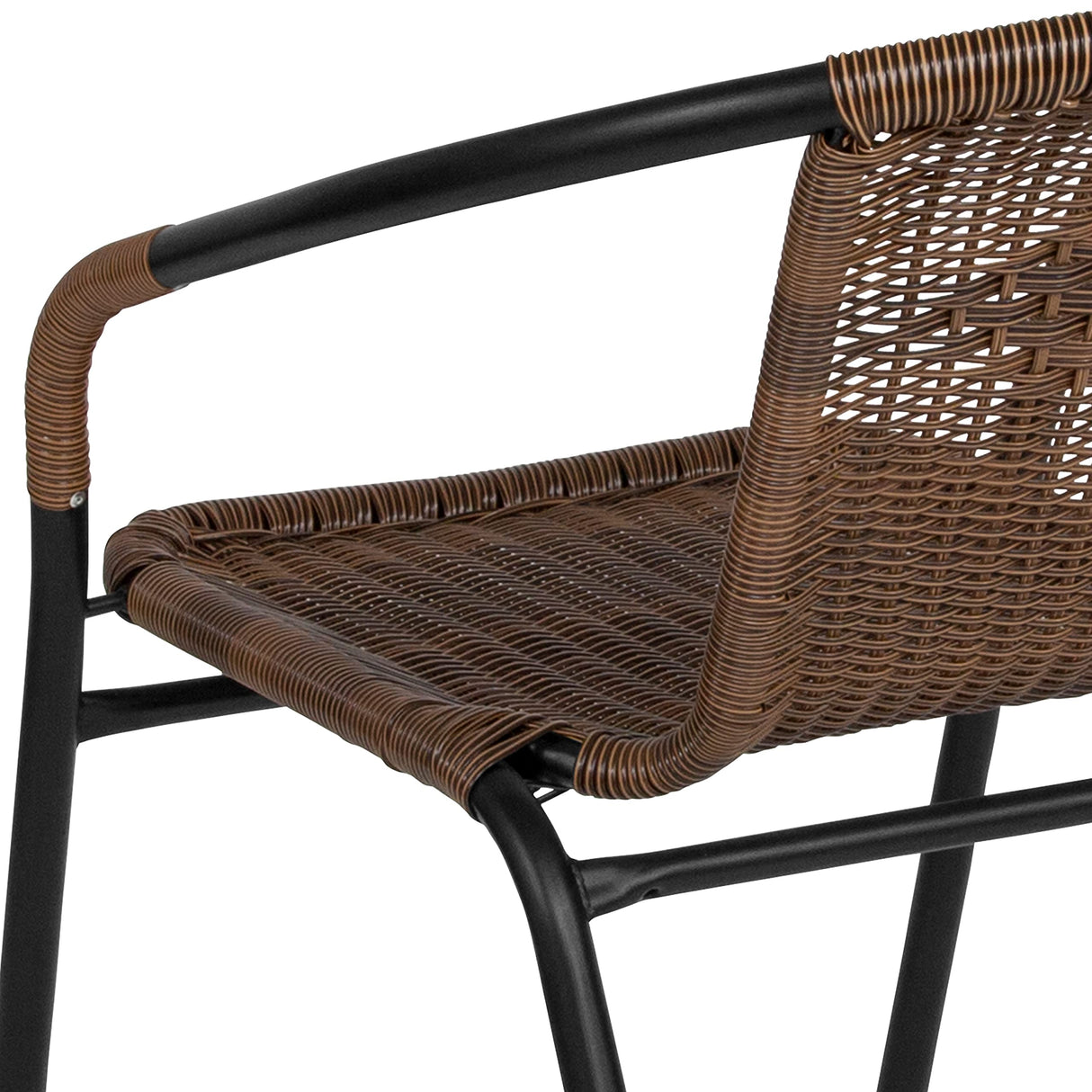 2 Pack Medium Brown Rattan Indoor-Outdoor Restaurant