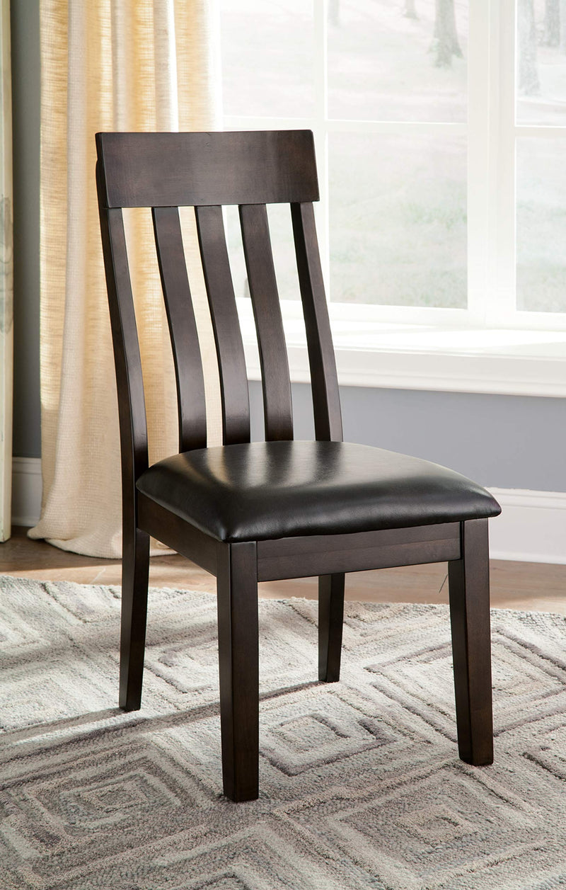 Haddigan Faux Leather Cushioned Rake Back Dining Chair