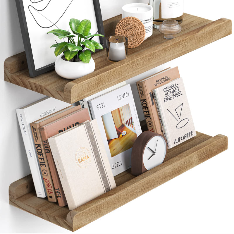 Floating Shelves, Wood Hanging Wall Shelves for Storage, Wall Mounted Shelves
