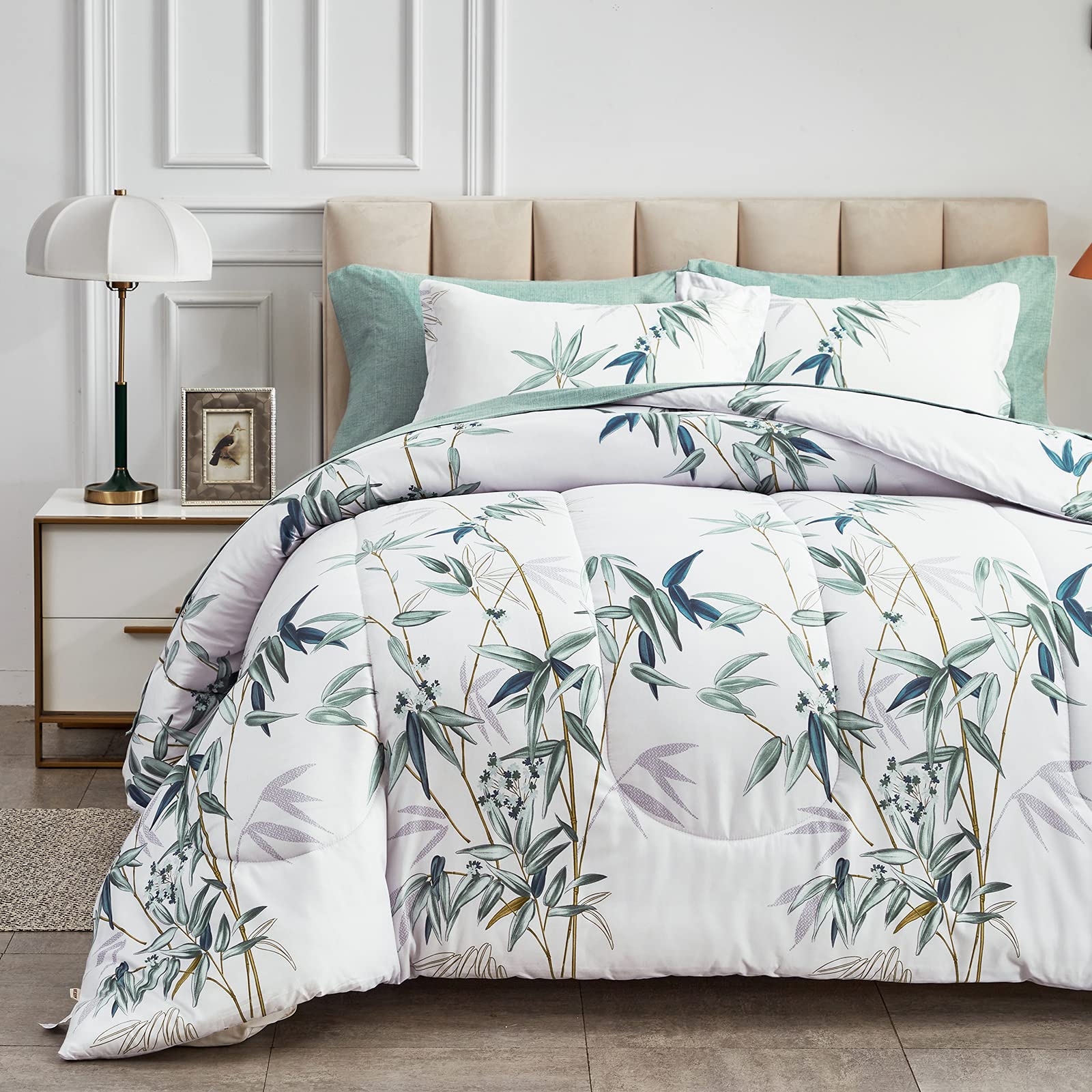 7 Pieces Bed in a Bag King Comforter Set with Sheets