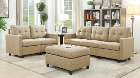 Modern Tufted Modular Sectional Sofa Upholstered Linen Fabric